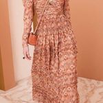 Ulla Johnson Rabia Horizon Brown Printed Silk Blend Maxi Gown Dress Women’s 2 Photo 2