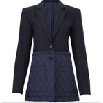 Tibi NWT navy quilted combo blazer size 4 Photo 11