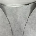 Vintage Size S Suede Vest Leather Tie Front Scallop Edge Gray Long Women's Photo 5