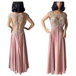 Mother of bride Embellished Illusion Jewel Neck A Photo 1