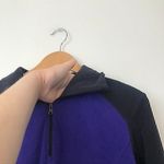 Columbia Purple Black Colorblock 1/4 Zip Quarter Zip Fleece Sweatshirt Top Large Photo 4