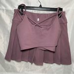 Purple matching crop top & pleated athletic tennis golf skirt workout set sz M Size M Photo 1