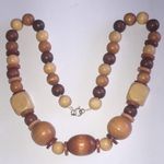 Elegant Vintage Brown Wooden Beaded Boho Necklace Photo 4