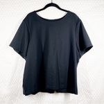 Spanx  Black The Perfect Pleated Back Short Sleeve Top Photo 1