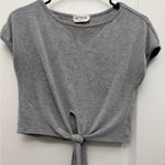 Better Be  Gray Tie-Knot Crop Top Photo 1