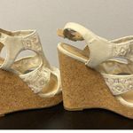 Lucky Brand  Women's Cream Lace & Wedge Heels Size 8.5 SKU 2073 Photo 0
