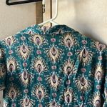 Dee Elle  Teal Top with Patterned Trim medium Photo 10