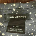 Club Monaco  Blue White KIENA Dot Print Silk bottom down shirt size M Photo 4