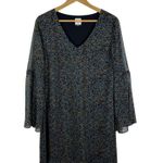 CAbi Poise Ditsy Floral Dress Medium V-Neck Long Bell Sleeve Boho Retro Fall Photo 0