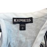 EXPRESS  Blue Black Floral Print Back Tie Scoop Neck Blouse Tank Top Small Casual Photo 4