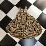 Free People NWOT Mimi Oversized Tank Top Tunic Sleeveless Black Gold Print Boho Photo 7