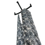 Posh Peanut Henley Button Stretch Maxi Dress Jared Blue Leaf Print Size Small Photo 5