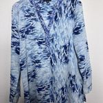 Zac and Rachel  Women's Long Sleeve Printed Tunic Size L Blue V Neck Photo 0