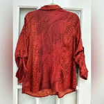 Calvin Klein Jeans Calvin Klein | Burnt Red Orange Leopard Print Speckled Blouse Size Small S Photo 1