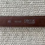 Vintage Brighton Dark Brown Leather Western Beaded Belt Size 42 Waist Photo 2