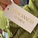 Torn By Ronny Kobo metallic Olive green gorgeous crochet dress Photo 5