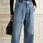 RE/DONE  x Hikari Mori High-Rise Wide Leg Jeans with Braces in Blue Sz. 26 Photo 0