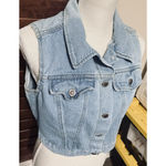 Faded Glory Women's Y2K  Denim Jean Vest Button Up Cotton sz M light wash Photo 1