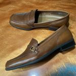 Naturalizer  Brown Leather Loafers slip ons size 6.5 gold embellished Made Brazil Photo 0