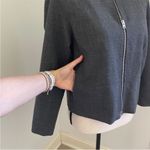 J.Crew Full Zip Wool Jacket Size 00 Bib Coat Gray Old Money XXS Preppy Academia Photo 3