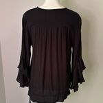 Haute Hippie Tribe black floral embroidered v-neck top size S Photo 3