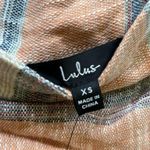 New Lulus double V neck tie back cover up dress dusty orange/blue/white size XS Orange Photo 4