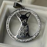 Chihuahua Cute Dog Shape Pendant Necklace Adjustable Stainless Steel Silver Photo 0