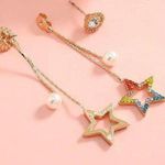 1 Pair IG Style Shiny Star Hollow Drop Earrings Multiple Photo 3