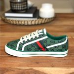 Gucci NEW Women's US Size 10 Tennis 1977 GG Logo Green Canvas Low-Top Sneakers Photo 1