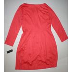 New NWT Rayon Josie Natori Dress Double Knit Jersey S Womens Red Fit Flare LS V Photo 7