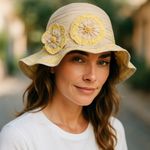 Caribbean Joe Floppy Woven Floral Bucket Hat Beach Summer Paper Island Supply Photo 11