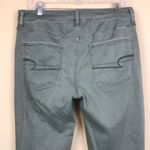 American Eagle  Women’s Super Stretch Olive Green Straight Leg Denim Jeans Photo 6