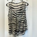 Alya Black & White Zebra Stripe Sleeveless Blouse - Size M Photo 3