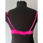 Nines hot pink womens 36B lace trim push up bra with hooks bow tie front 36B Size undefined Photo 3