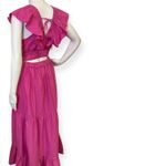 Japna Ruffled Sabrina Pink Co-Ord Two-Piece Skirt Set Photo 5