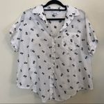 Madewell Palm Tree Print Tie Front Button Shirt Photo 3