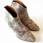 Beast Fashion LA Reptile Print Ankle Boot Women’s Size‎ 5.5 Bootie Western Look Gray Photo 9