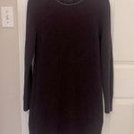 Loft Plum Sweater Dress in Deep Purple with Leather Trim Neckline Photo 0