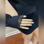 Josephine Chaus Josephinee Chaus ruffled black blazer. Snap one button closure with tie. Size 6 Photo 2