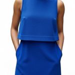 SUNCOO Paris Cyrus Electric Blue Mini Dress Open Back Sleeveless Pockets Size 12 Photo 0