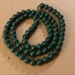 Vintage Genuine Green Malachite Long Strand Beaded Necklace Photo 8