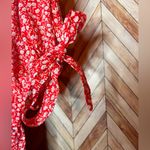 Kori  American Ladies Sleeve Tied Red‎ White Floral Romper Women’s Medium Photo 4