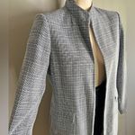 Vintage Dressbarn Longline Coat Sz 8 Minimalist Blue Tweed Open Front Jacket Photo 10