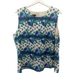 Talbots NWT  Silk Floral Sleeveless Top Tank Shell Blue Purple White Size 20 Photo 0