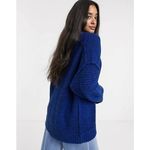 Free People High Hopes Cardigan Royal Blue Chunky Knit Sweater Oversized Size XS Photo 1