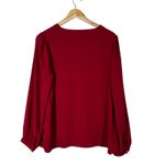 J.Crew Long Sleeve V-Neck Blouse Womens L Fuchsia Pink Feminine Career Classic Photo 4