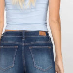 Judy Blue  cuffed mid rise dark wash denim jean shorts‎ size small Photo 1