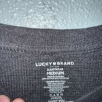 Lucky Brand  Santa with Glasses Gray Thermal Waffle Knit Sleepwear Top Medium Photo 1