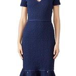 Opening Ceremony Blue Textured Desert Jacquard Ruffle Hem Midi Dress Size XS Photo 0