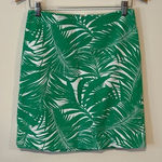Talbots  Womens Pencil Mini Skirt‎ Green Palm Print Green Size 2 Photo 0